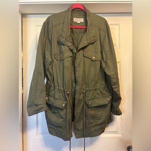 Ava & Viv olive cargo jacket 3x